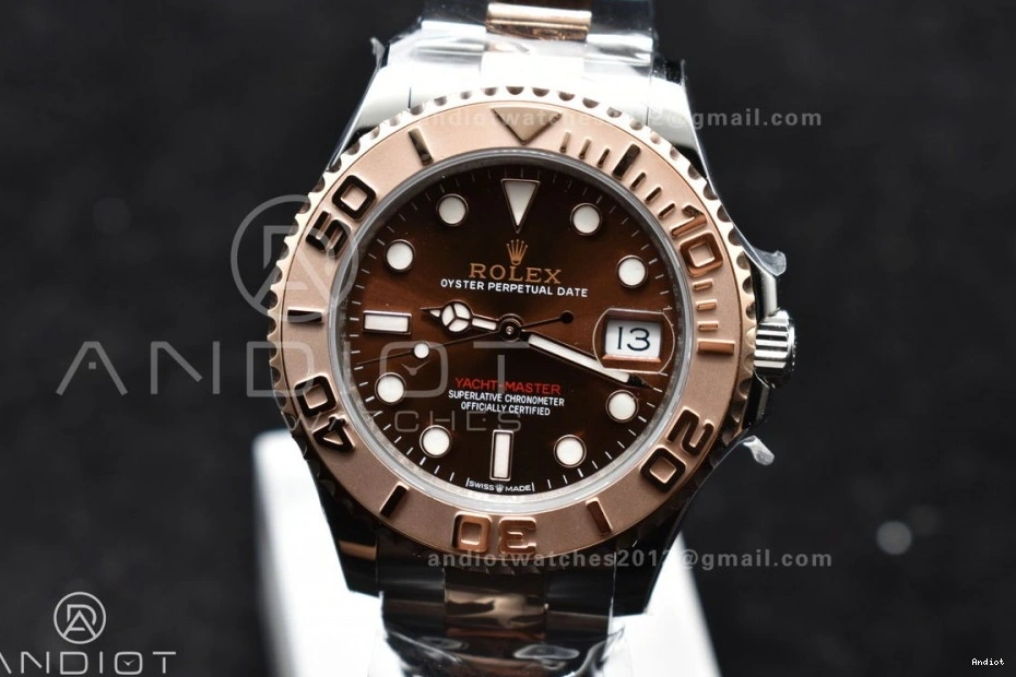316L Best SS 268621 Dial Yacht-Master Case RG A2824 Edition Bracelet 37mm Brown 1:1 CVSF and 1116